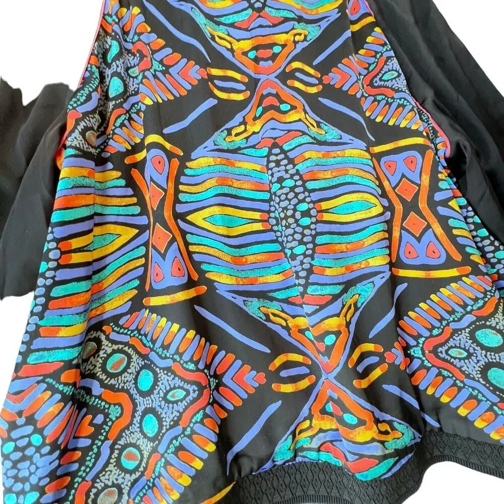 NWT Melissa McCarthy Seven7 Bomber Jacket Sz 2X Reversible Colorful Abstract - Picture 5 of 16